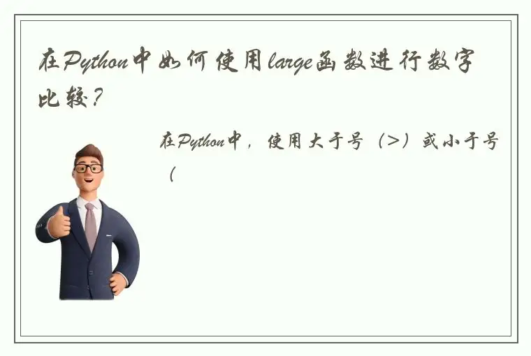 在Python中如何使用large函数进行数字比较？