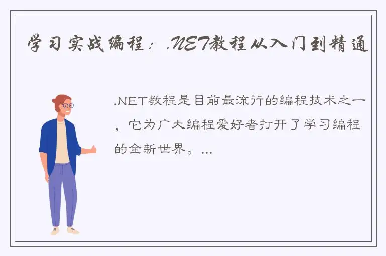 学习实战编程：.NET教程从入门到精通