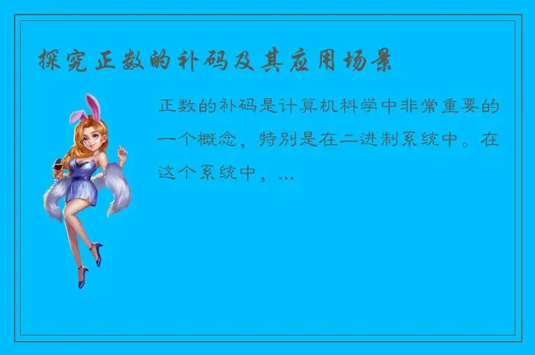 探究正数的补码及其应用场景