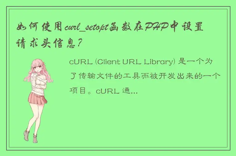 如何使用curl_setopt函数在PHP中设置请求头信息？