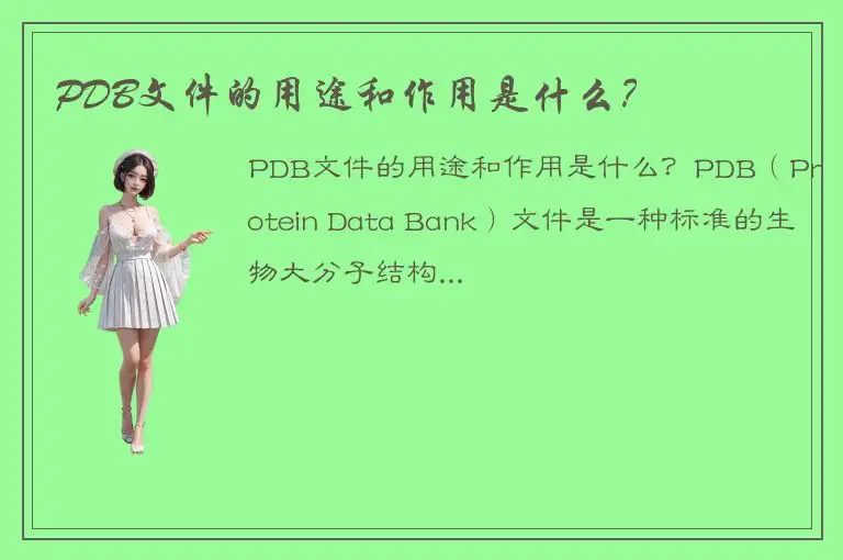 PDB文件的用途和作用是什么？