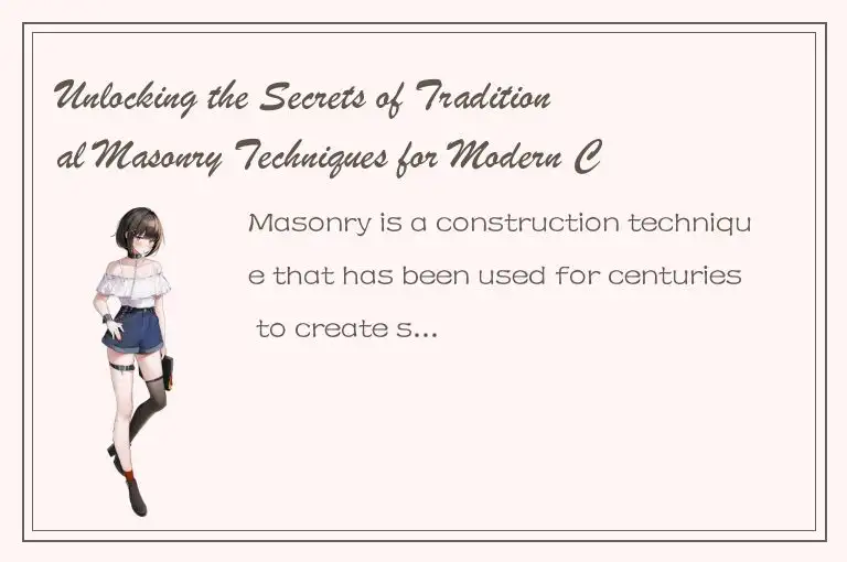 Unlocking the Secrets of Traditional Masonry Techniques for Modern Construction