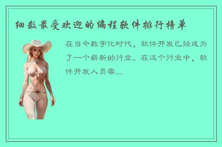 细数最受欢迎的编程软件排行榜单