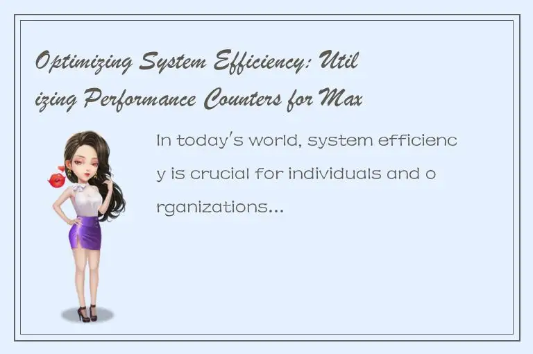 Optimizing System Efficiency: Utilizing Performance Counters for Maximum Product
