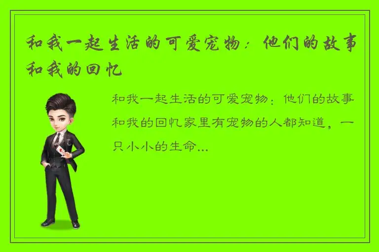 和我一起生活的可爱宠物：他们的故事和我的回忆