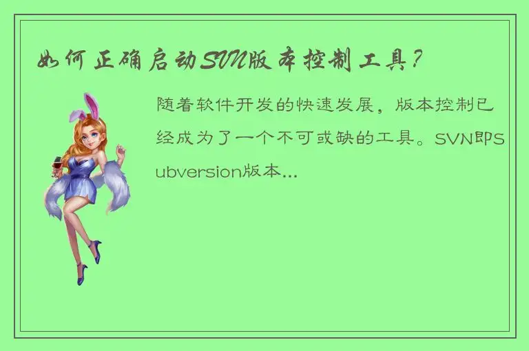 如何正确启动SVN版本控制工具？