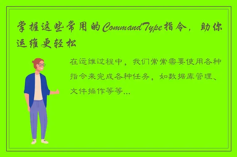 掌握这些常用的CommandType指令，助你运维更轻松