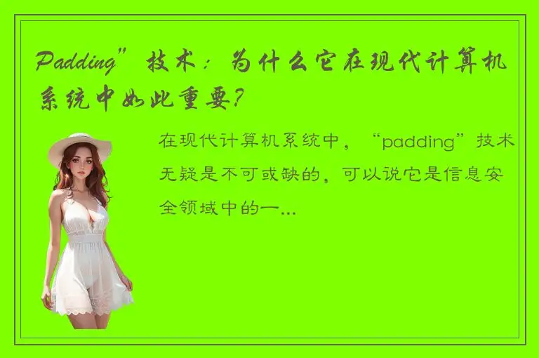 Padding”技术：为什么它在现代计算机系统中如此重要？