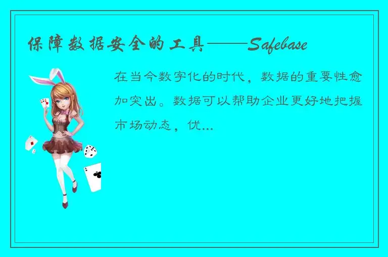 保障数据安全的工具——Safebase