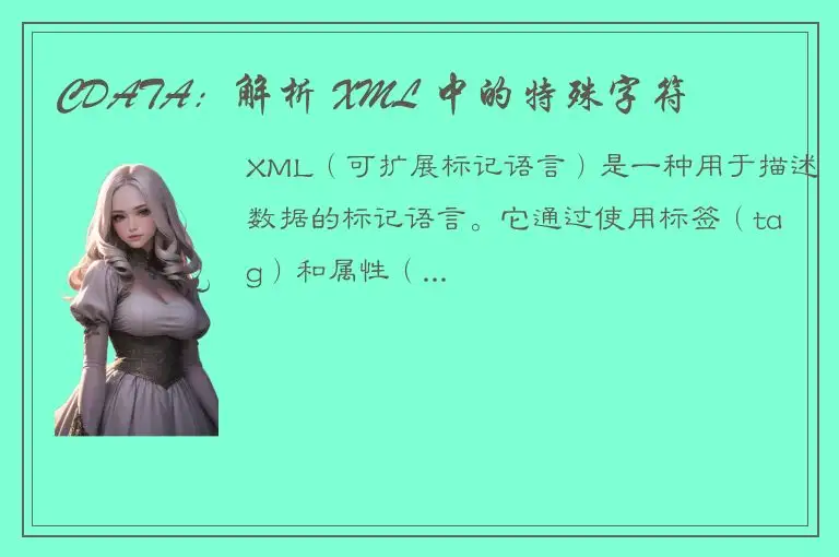 CDATA：解析 XML 中的特殊字符