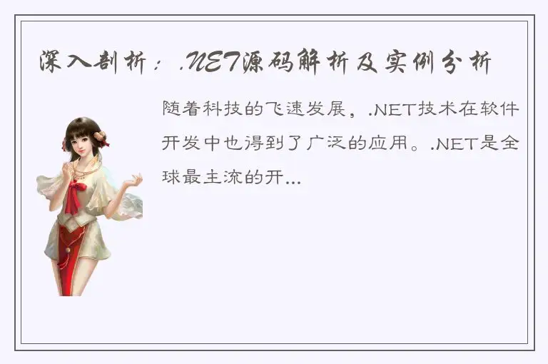 深入剖析：.NET源码解析及实例分析