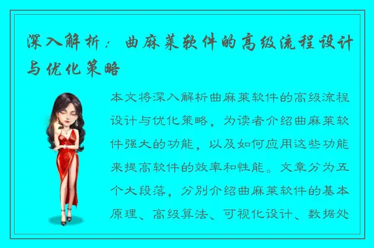 深入解析：曲麻莱软件的高级流程设计与优化策略