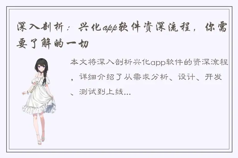 深入剖析：兴化app软件资深流程，你需要了解的一切