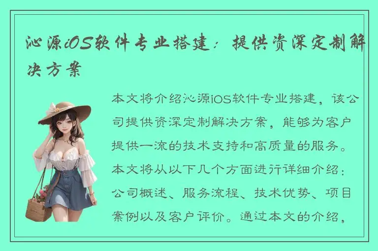 沁源iOS软件专业搭建：提供资深定制解决方案