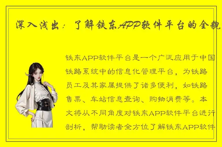 深入浅出：了解铁东APP软件平台的全貌