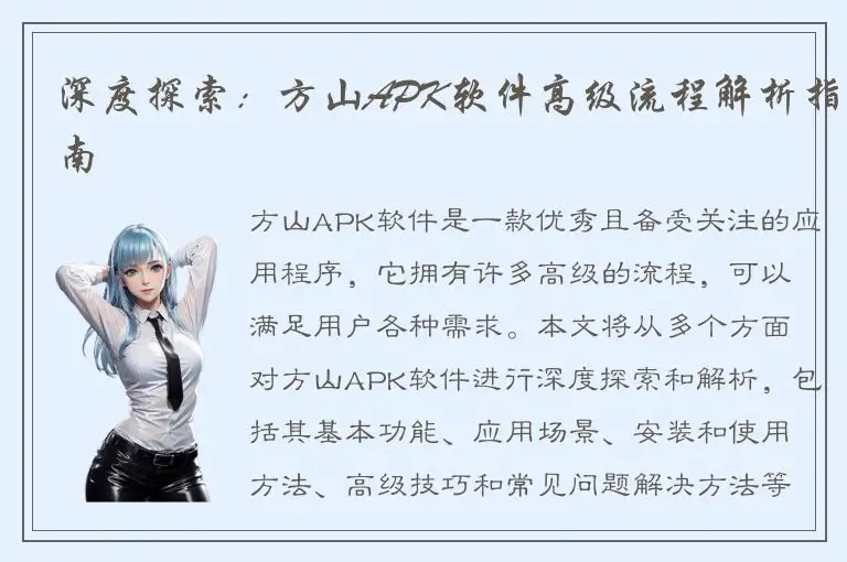 深度探索：方山APK软件高级流程解析指南