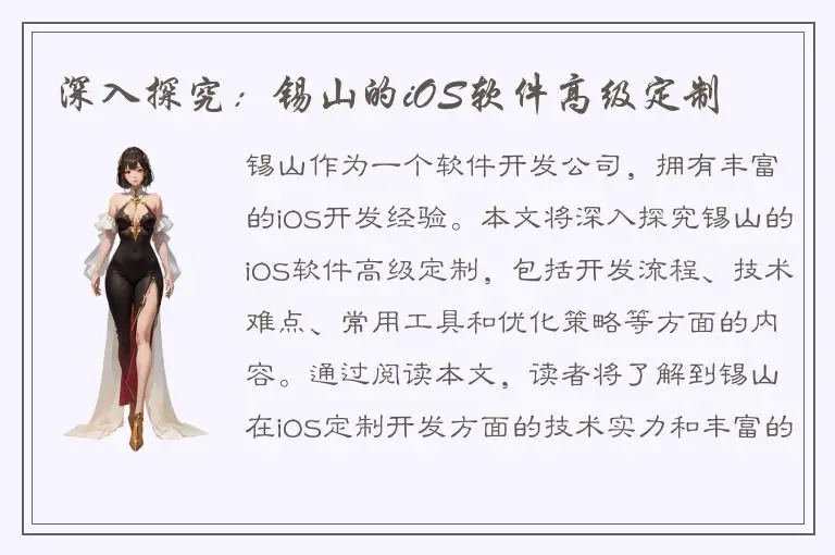 深入探究：锡山的iOS软件高级定制