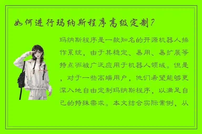 如何进行玛纳斯程序高级定制？