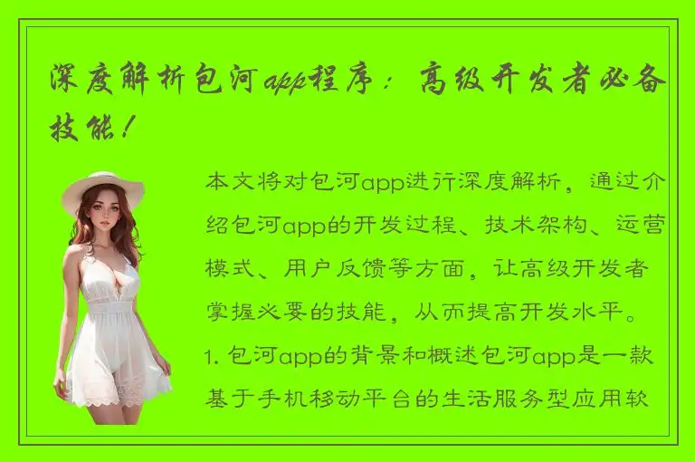 深度解析包河app程序：高级开发者必备技能！