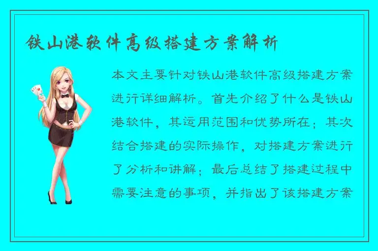 铁山港软件高级搭建方案解析