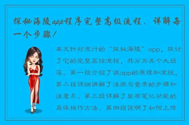 探秘海陵app程序完整高级流程，详解每一个步骤！