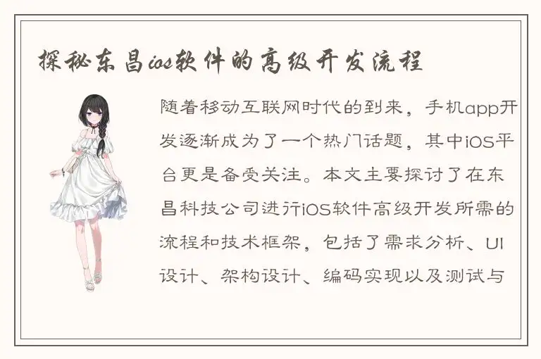 探秘东昌ios软件的高级开发流程