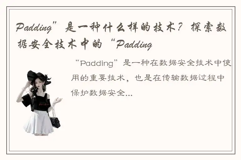 Padding”是一种什么样的技术？探索数据安全技术中的“Padding