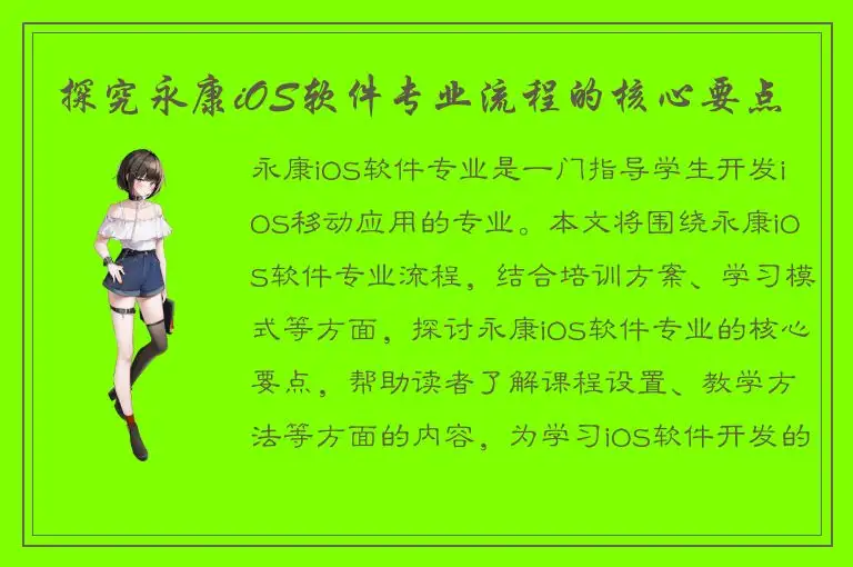 探究永康iOS软件专业流程的核心要点