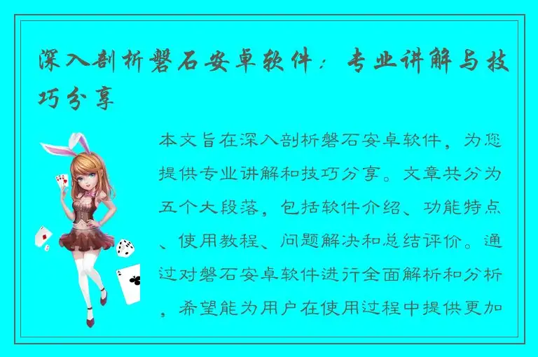 深入剖析磐石安卓软件：专业讲解与技巧分享