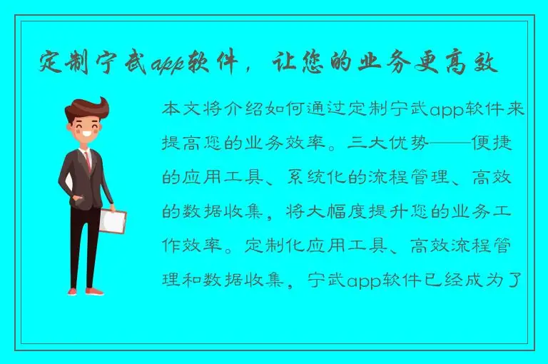 定制宁武app软件，让您的业务更高效