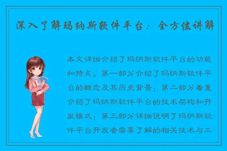 深入了解玛纳斯软件平台：全方位讲解