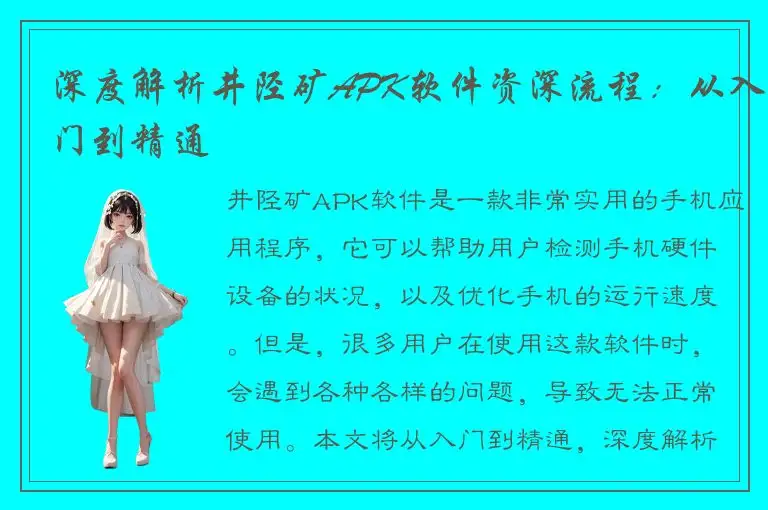 深度解析井陉矿APK软件资深流程：从入门到精通