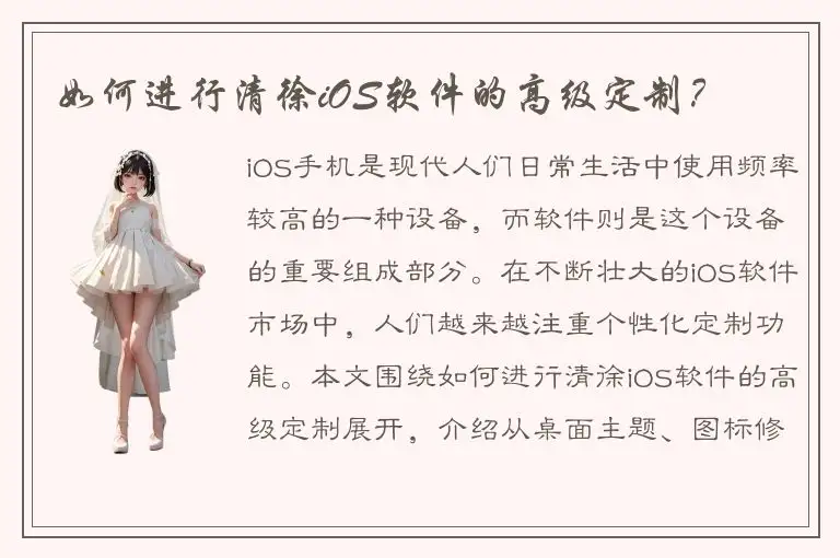 如何进行清徐iOS软件的高级定制？