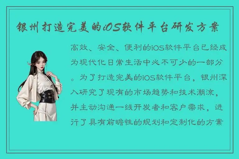 银州打造完美的iOS软件平台研发方案