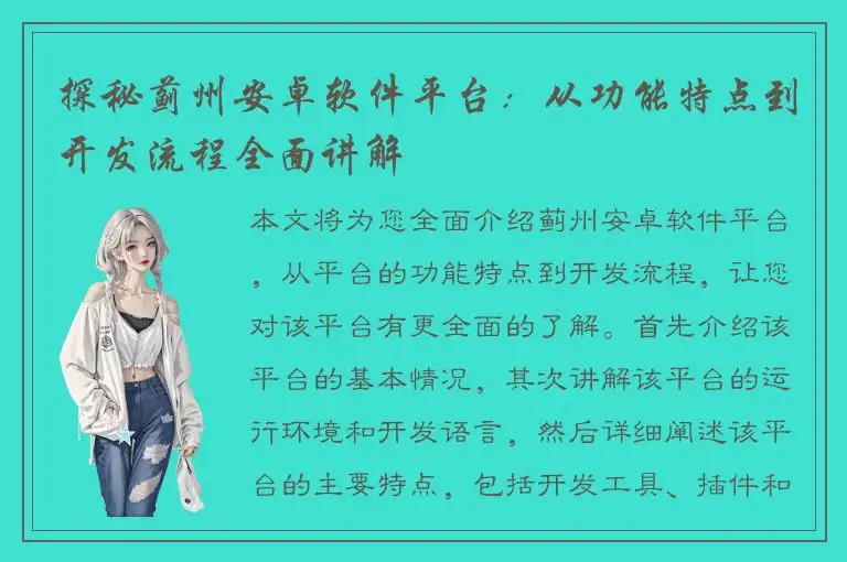 探秘蓟州安卓软件平台：从功能特点到开发流程全面讲解