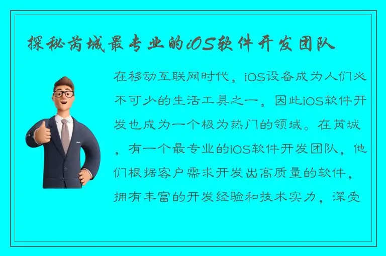探秘芮城最专业的iOS软件开发团队