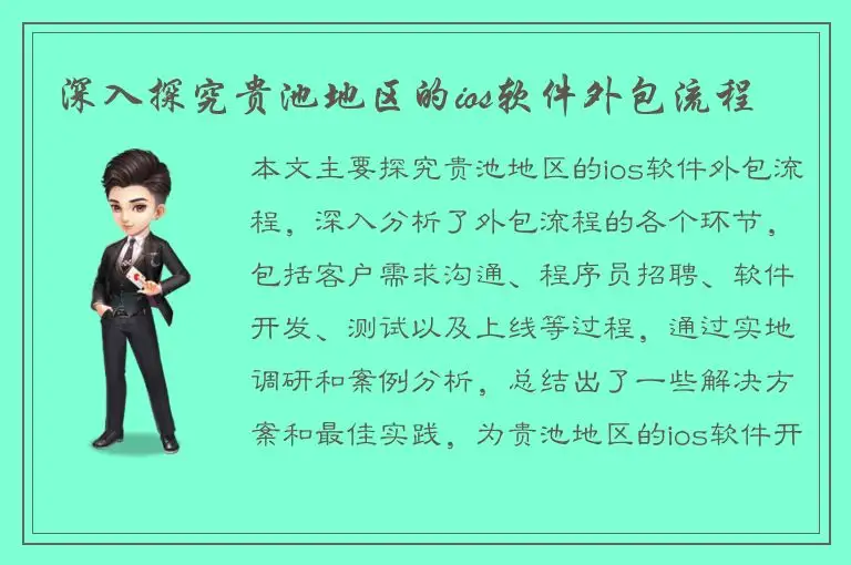 深入探究贵池地区的ios软件外包流程