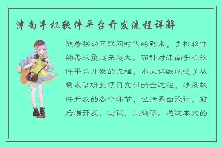 津南手机软件平台开发流程详解