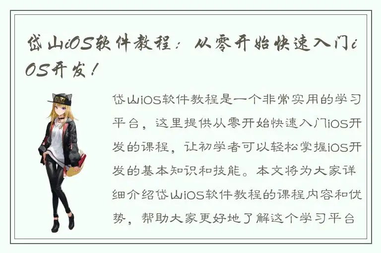 岱山iOS软件教程：从零开始快速入门iOS开发！