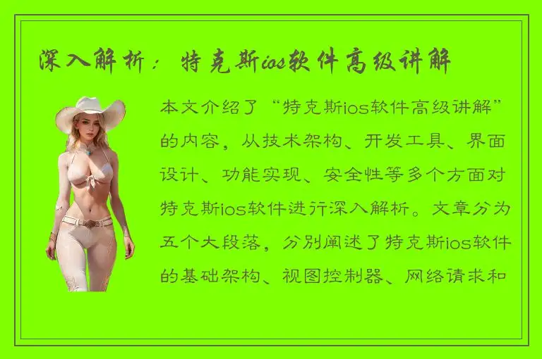 深入解析：特克斯ios软件高级讲解