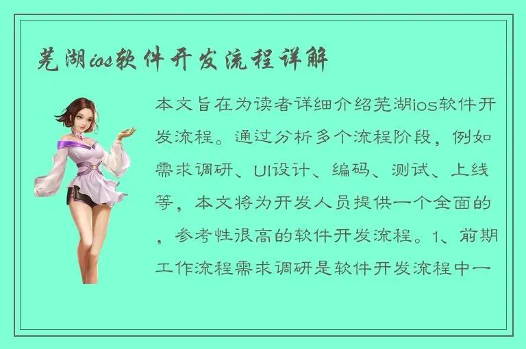 芜湖ios软件开发流程详解