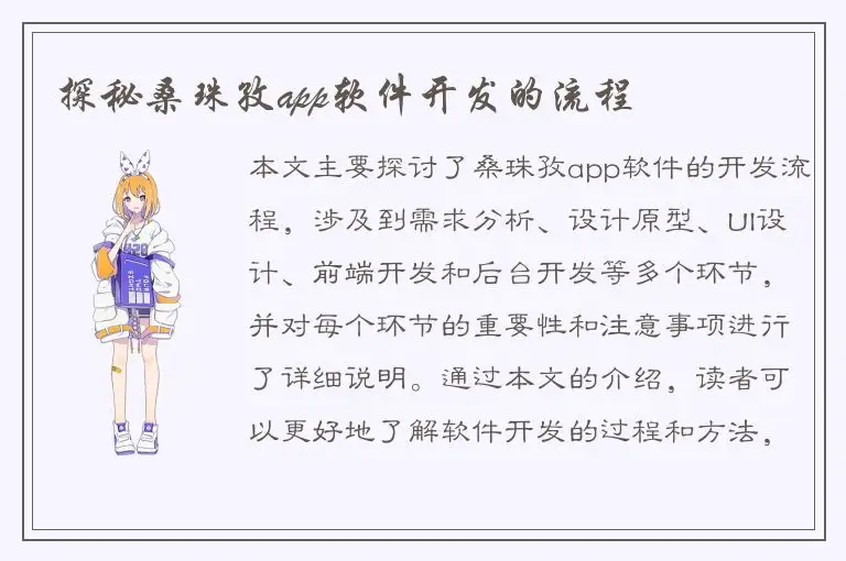 探秘桑珠孜app软件开发的流程