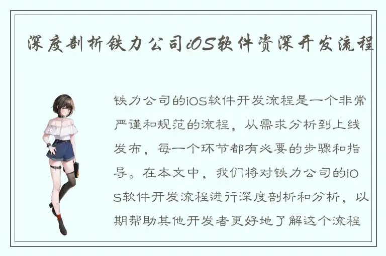 深度剖析铁力公司iOS软件资深开发流程