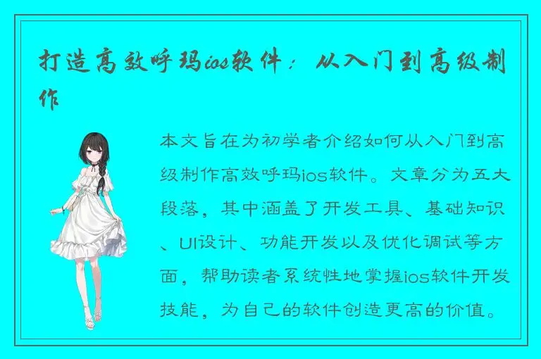 打造高效呼玛ios软件：从入门到高级制作