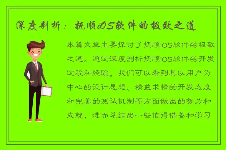 深度剖析：抚顺iOS软件的极致之道