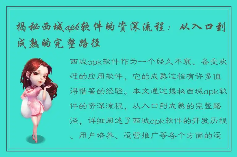 揭秘西城apk软件的资深流程：从入口到成熟的完整路径
