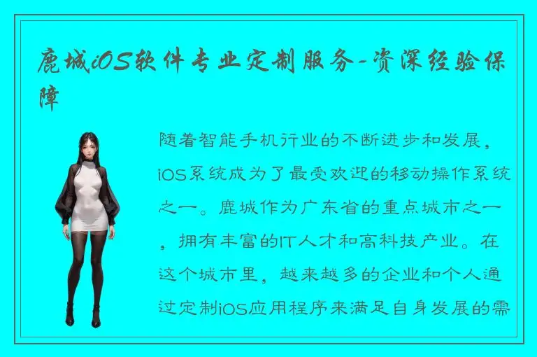 鹿城iOS软件专业定制服务-资深经验保障