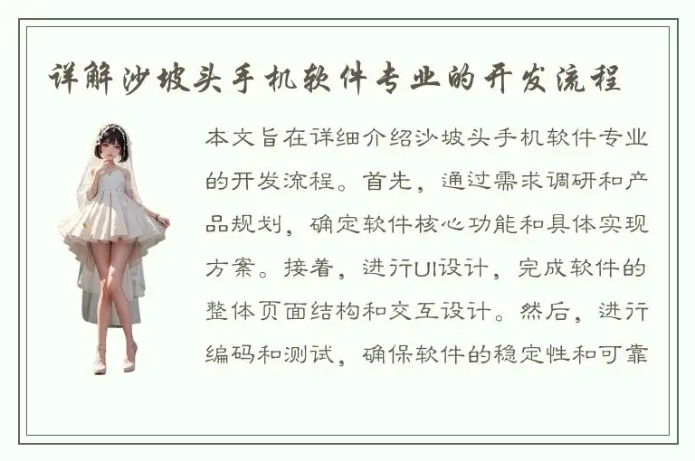 详解沙坡头手机软件专业的开发流程
