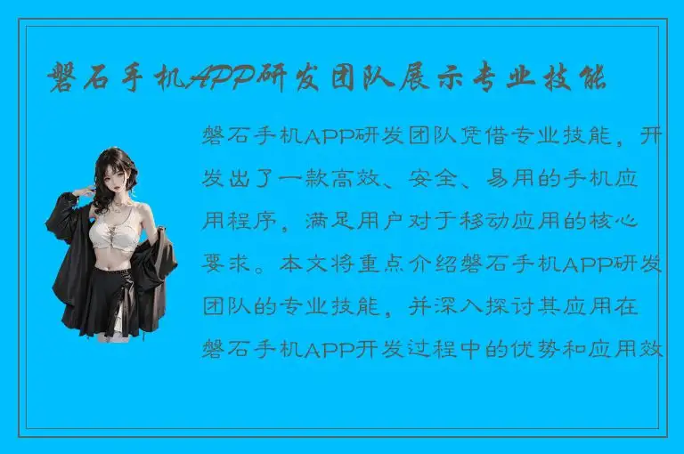 磐石手机APP研发团队展示专业技能