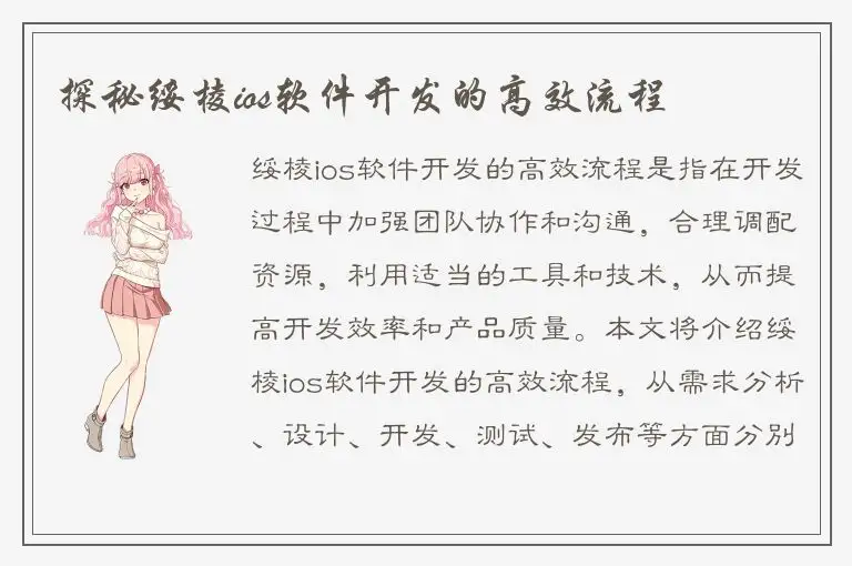 探秘绥棱ios软件开发的高效流程